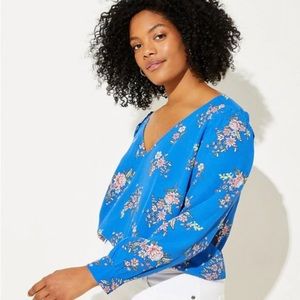 LOFT Plus 22 blue blouse